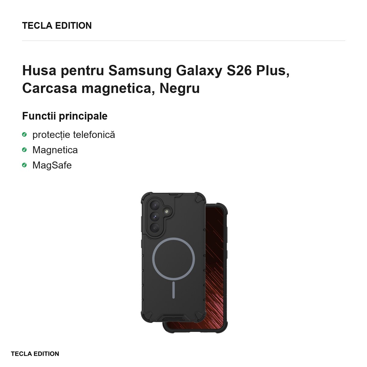 Husa Defender 2in1 Mag pentru Samsung Galaxy S26 Plus, Carcasa magnetica, Negru [1]