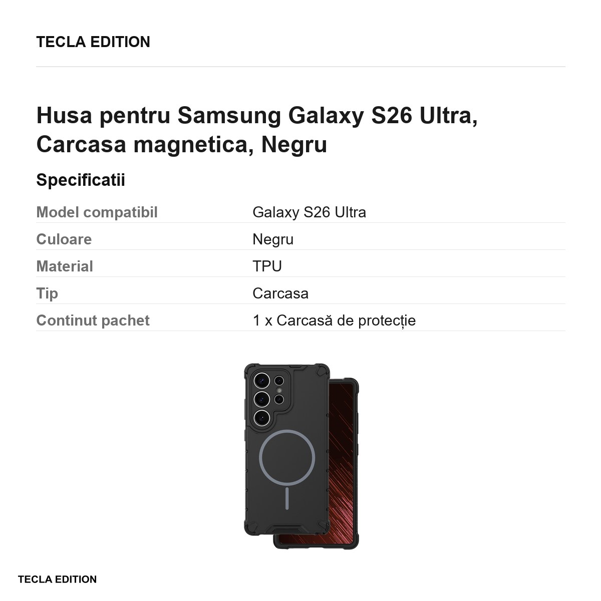 Husa Defender 2in1 Mag pentru Samsung Galaxy S26 Ultra, Carcasa magnetica, Negru [2]