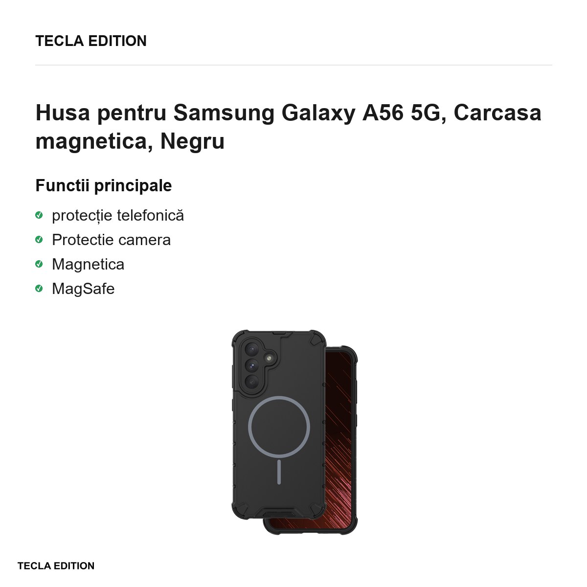 Husa Defender 2in1 Mag pentru Samsung Galaxy A56 5G, Carcasa magnetica, Negru [1]