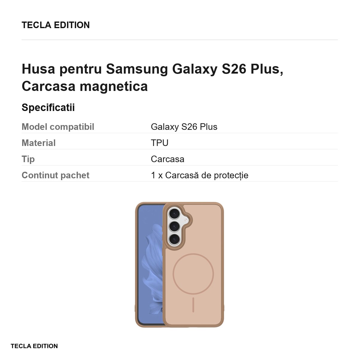 Husa Frame Thin Mag pentru Samsung Galaxy S26 Plus, Carcasa magnetica, Maro [2]