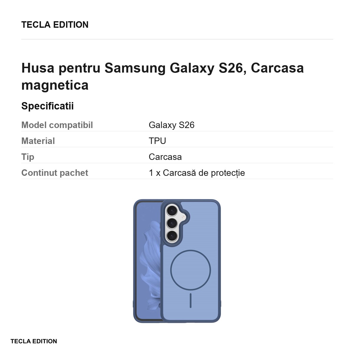 Husa Frame Thin Mag pentru Samsung Galaxy S26, Carcasa magnetica, Albastru inchis [2]