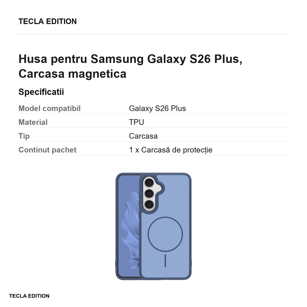 Husa Frame Thin Mag pentru Samsung Galaxy S26 Plus, Carcasa magnetica, Albastru inchis [2]