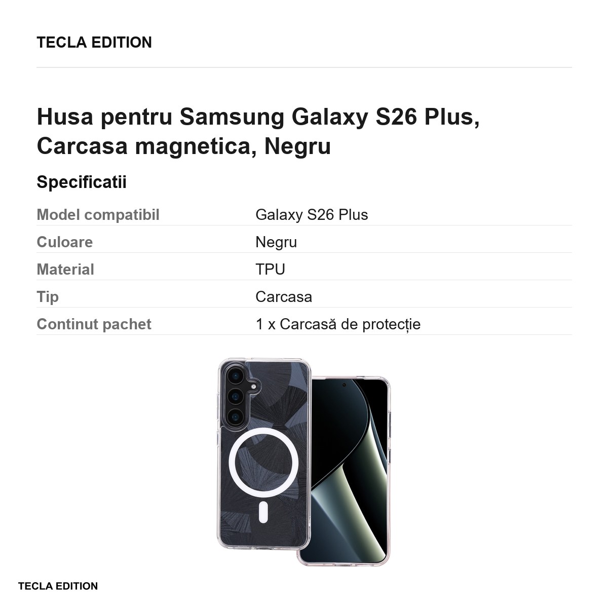 Husa Flash Mag pentru Samsung Galaxy S26 Plus, Carcasa magnetica, Negru [2]