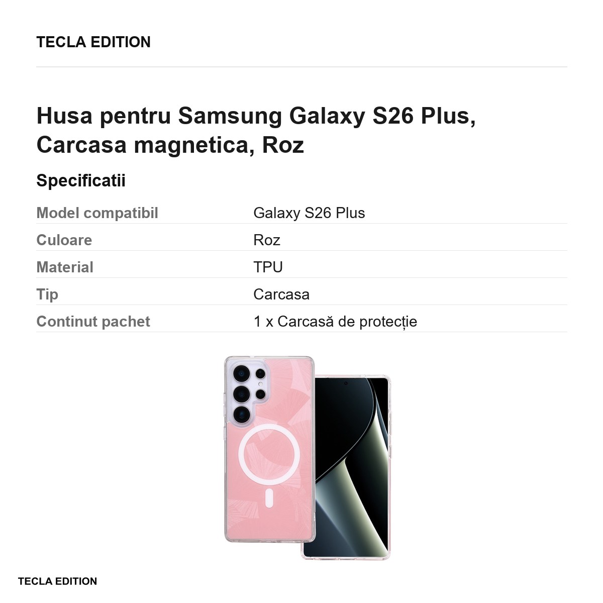 Husa Flash Mag pentru Samsung Galaxy S26 Plus, Carcasa magnetica, Roz [2]