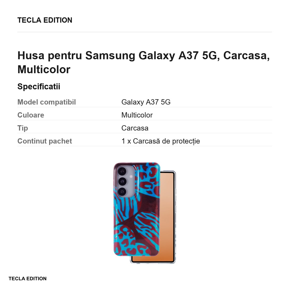 Husa Animal Print Chameleon pentru Samsung Galaxy A37 5G, Carcasa, Multicolor [2]