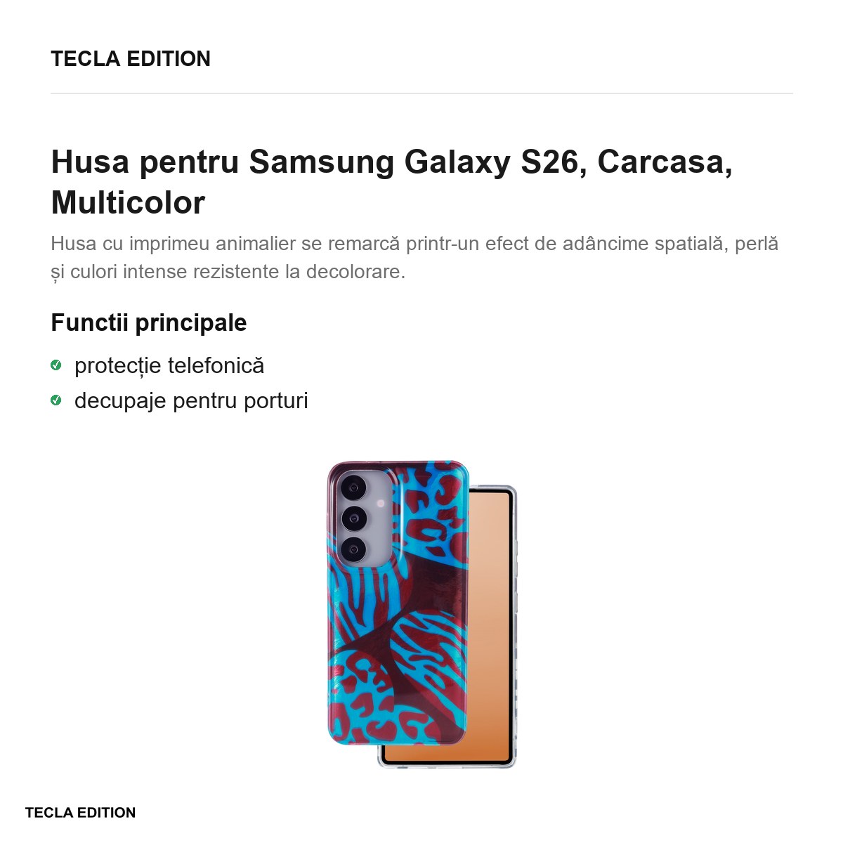 Husa Animal Print Chameleon pentru Samsung Galaxy S26, Carcasa, Multicolor [1]