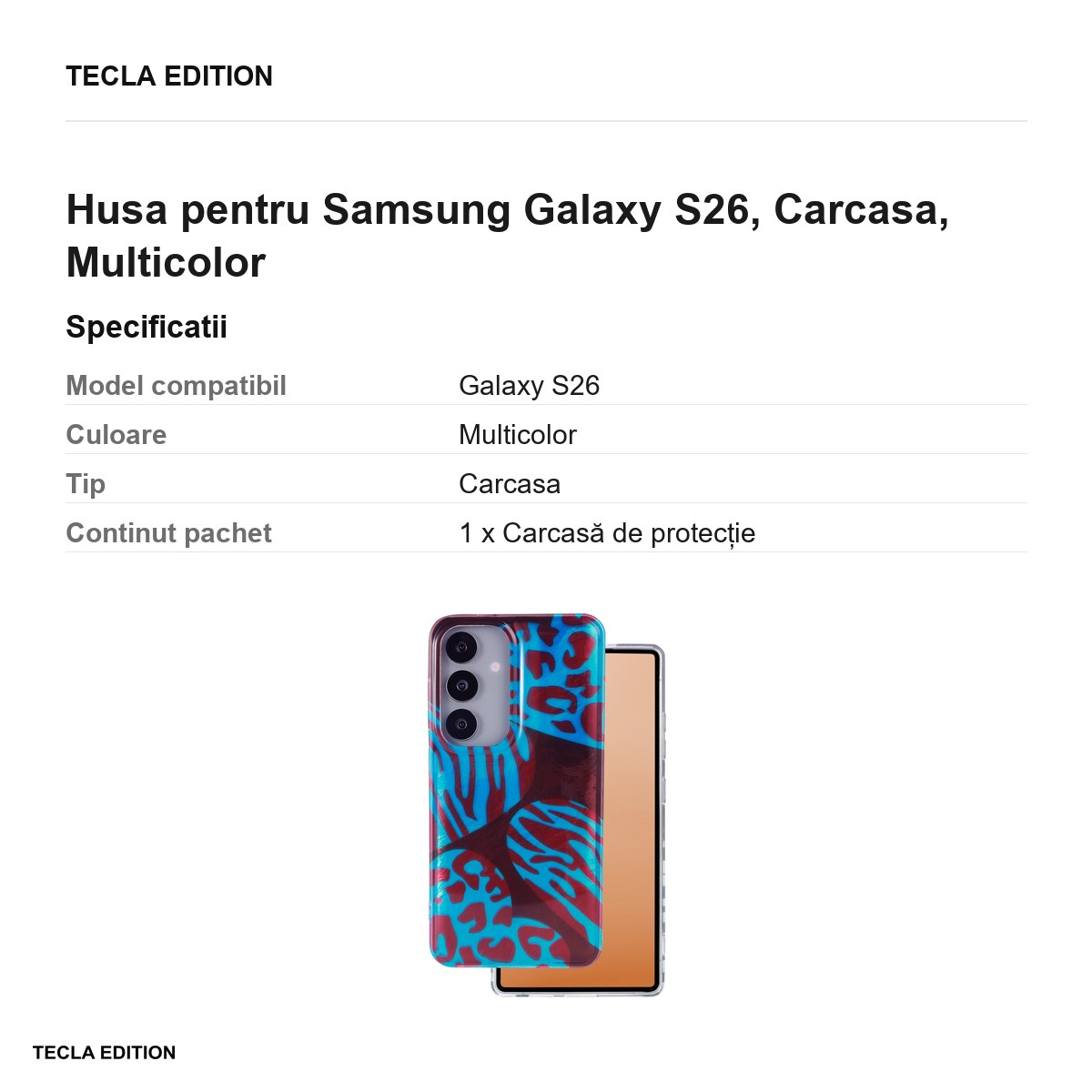Husa Animal Print Chameleon pentru Samsung Galaxy S26, Carcasa, Multicolor [2]