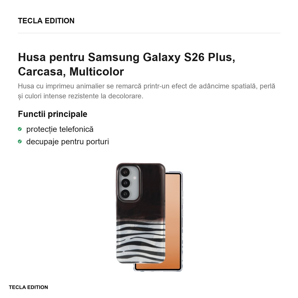 Husa Animal Print Okapi pentru Samsung Galaxy S26 Plus, Carcasa, Multicolor [1]