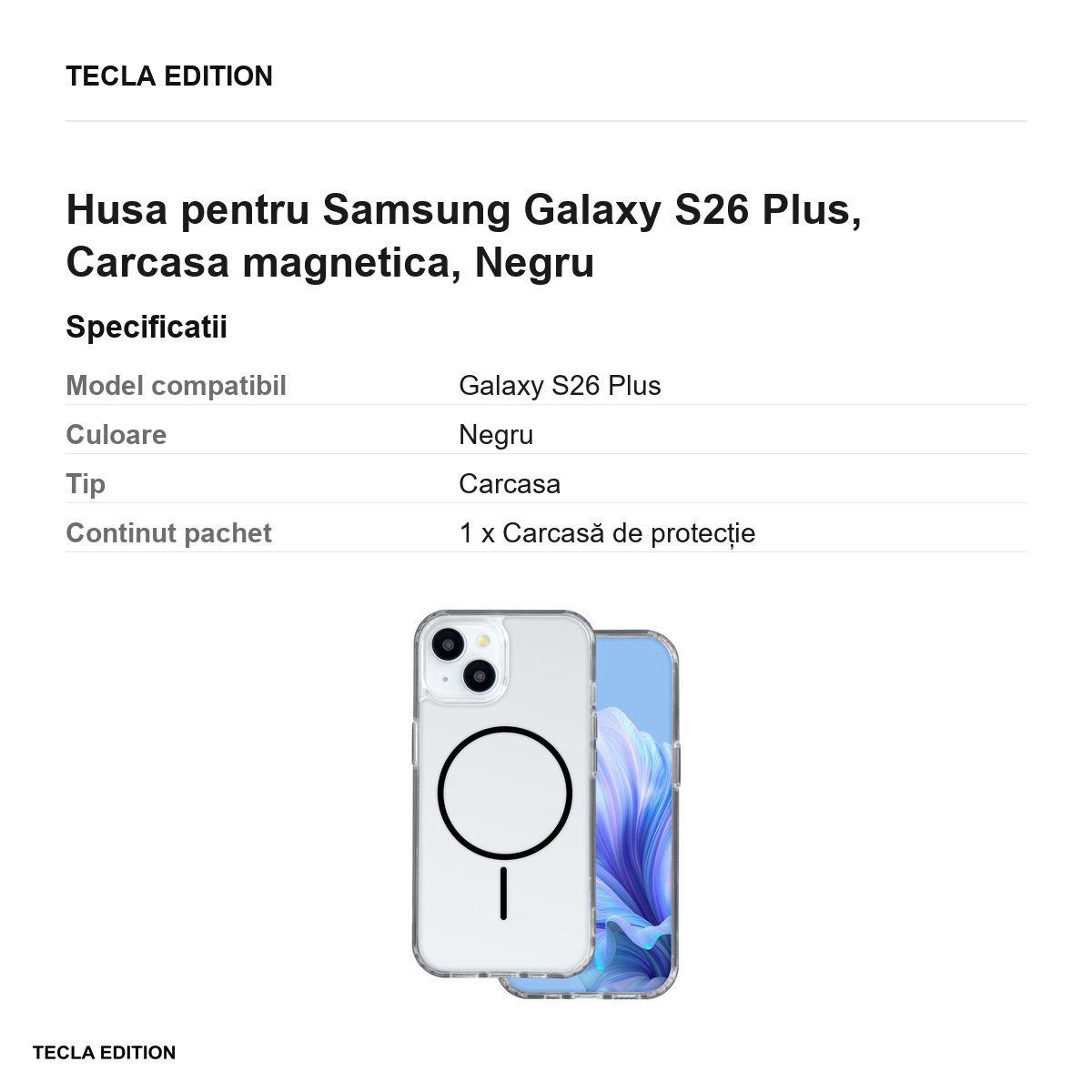 Husa Anti Shock Thin Mag pentru Samsung Galaxy S26 Plus, Carcasa magnetica, Negru [2]