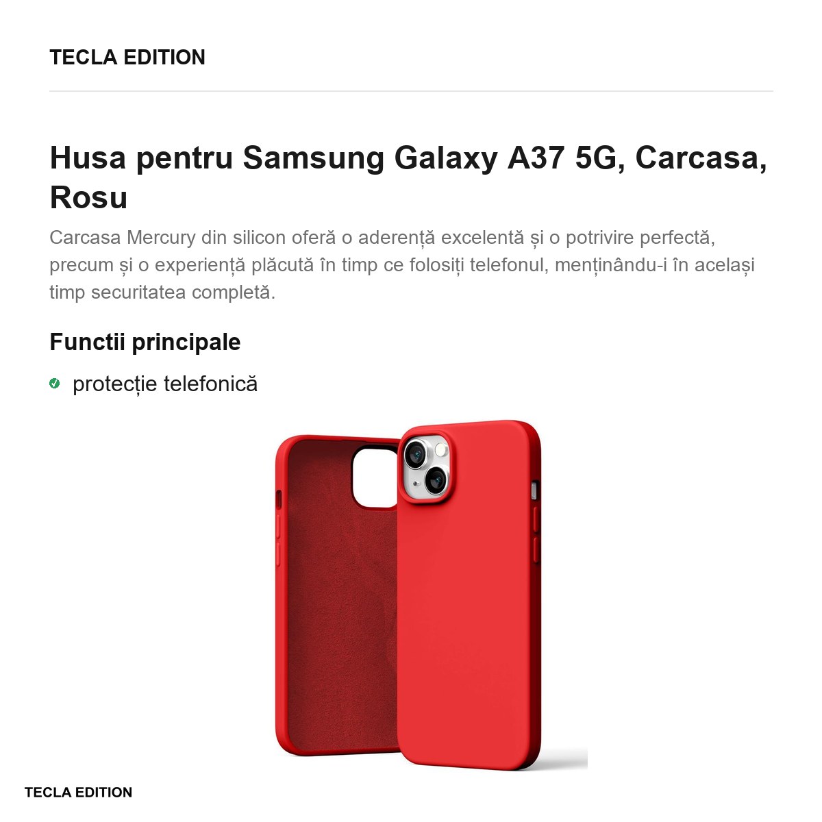 Husa Mercury Silicone pentru Samsung Galaxy A37 5G, Carcasa, Rosu [1]