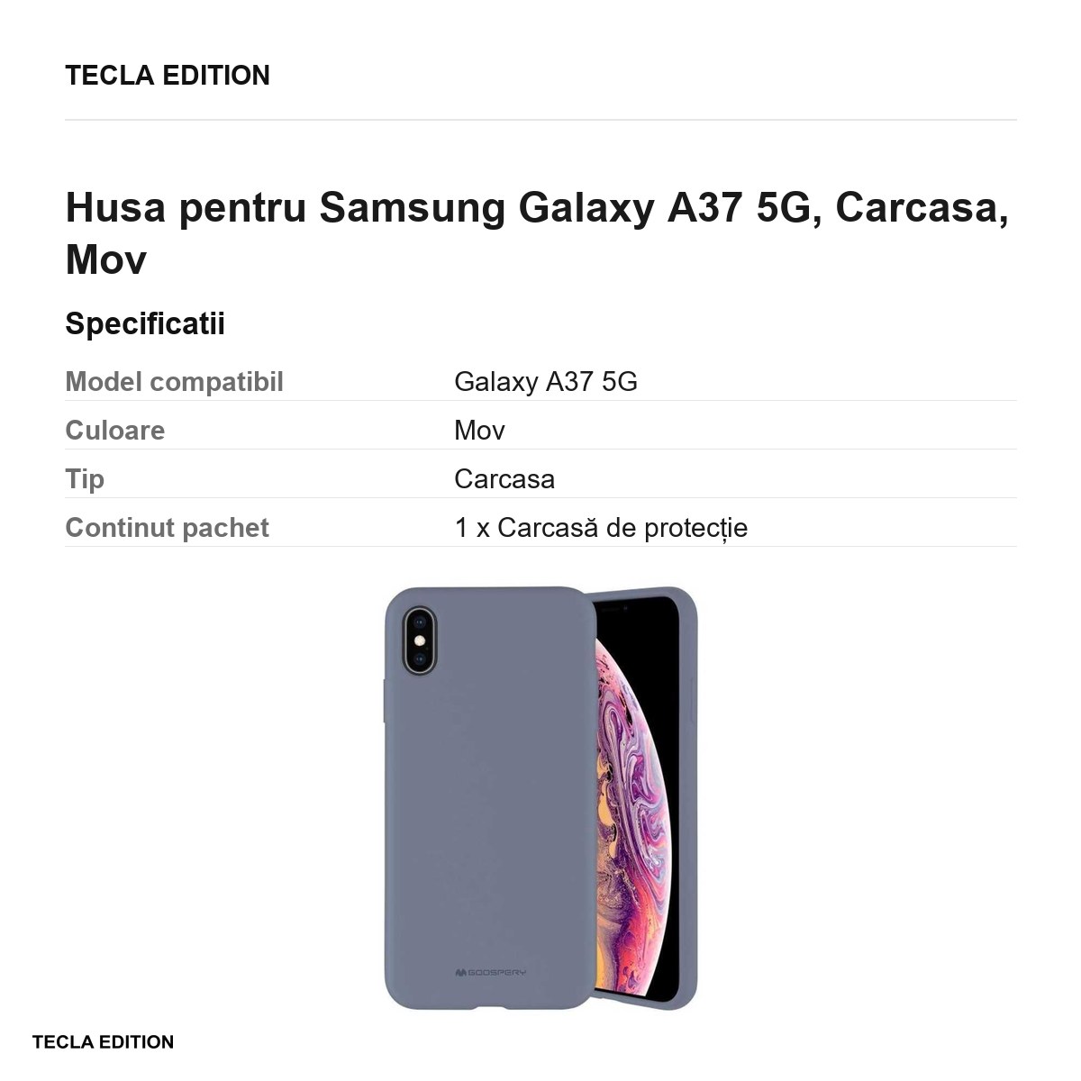 Husa Mercury Silicone pentru Samsung Galaxy A37 5G, Carcasa, Gri [2]