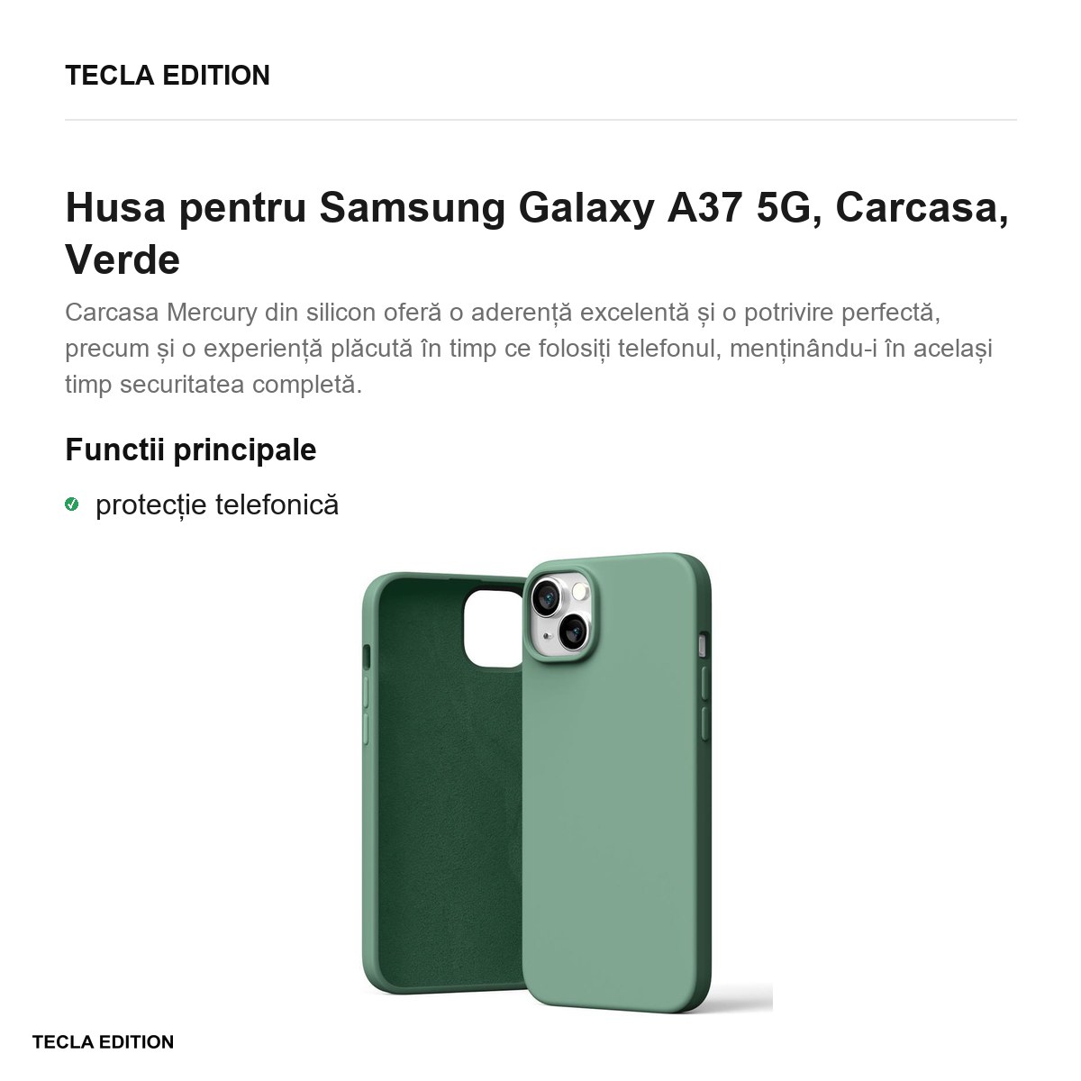 Husa Mercury Silicone pentru Samsung Galaxy A37 5G, Carcasa, Verde [1]