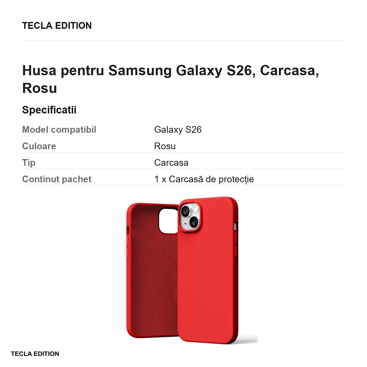 Husa Mercury Silicone pentru Samsung Galaxy S26, Carcasa, Rosu [2]