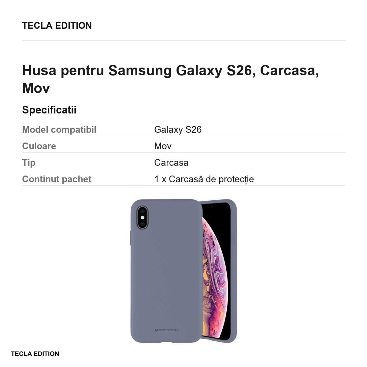 Husa Mercury Silicone pentru Samsung Galaxy S26, Carcasa, Gri [2]