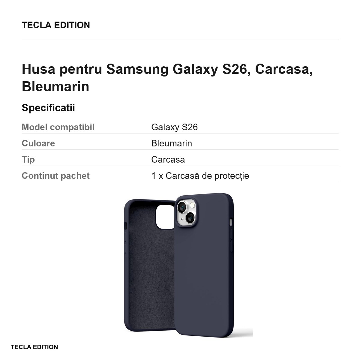 Husa Mercury Silicone pentru Samsung Galaxy S26, Carcasa, Bleumarin [2]