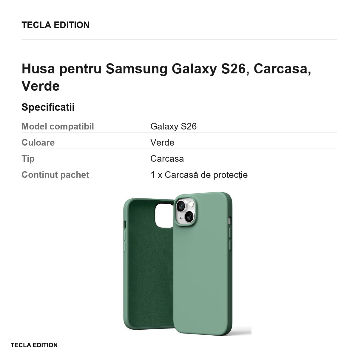 Husa Mercury Silicone pentru Samsung Galaxy S26, Carcasa, Verde [2]