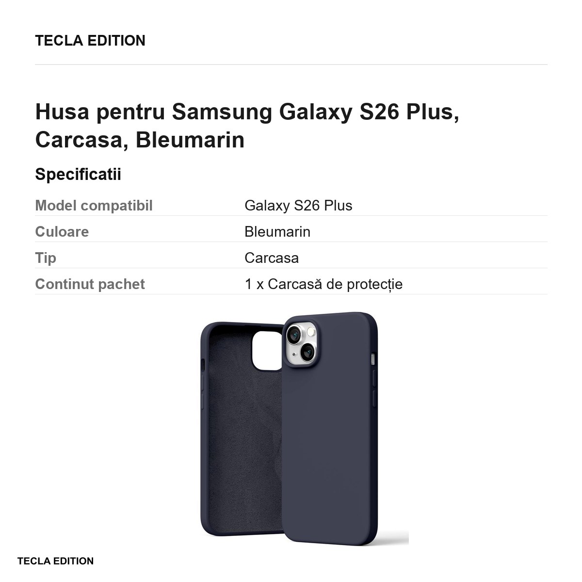 Husa Mercury Silicone + pentru Samsung Galaxy S26 Plus, Carcasa, Bleumarin [2]