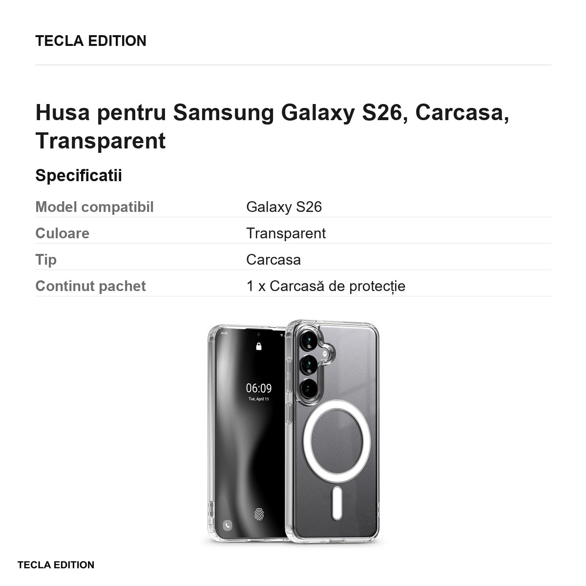Husa Mercury Jell Hard pentru Samsung Galaxy S26, Carcasa, Transparent [2]