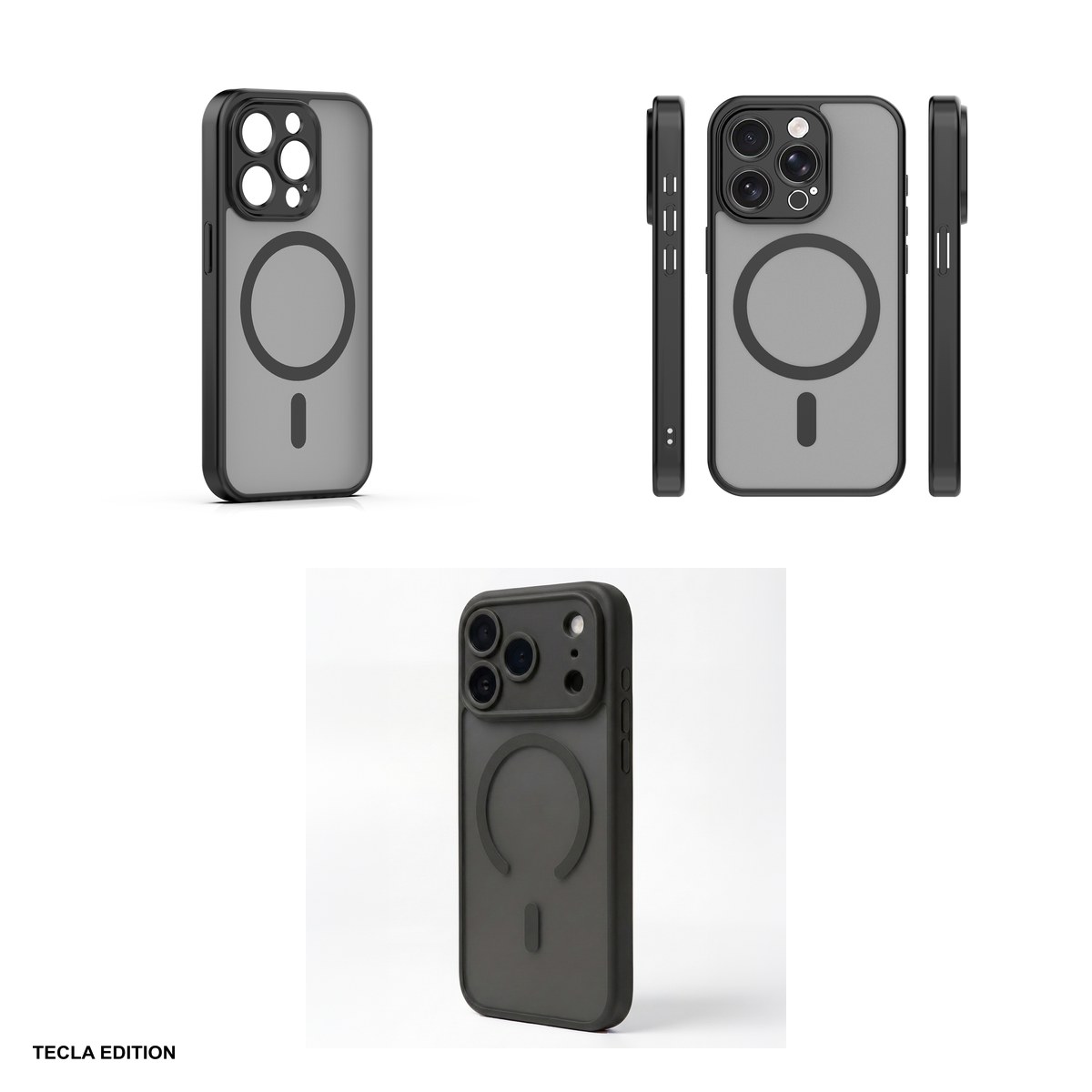 Husa Mag Matt pentru Apple iPhone 15 Pro, Carcasa magnetica, Negru [3]