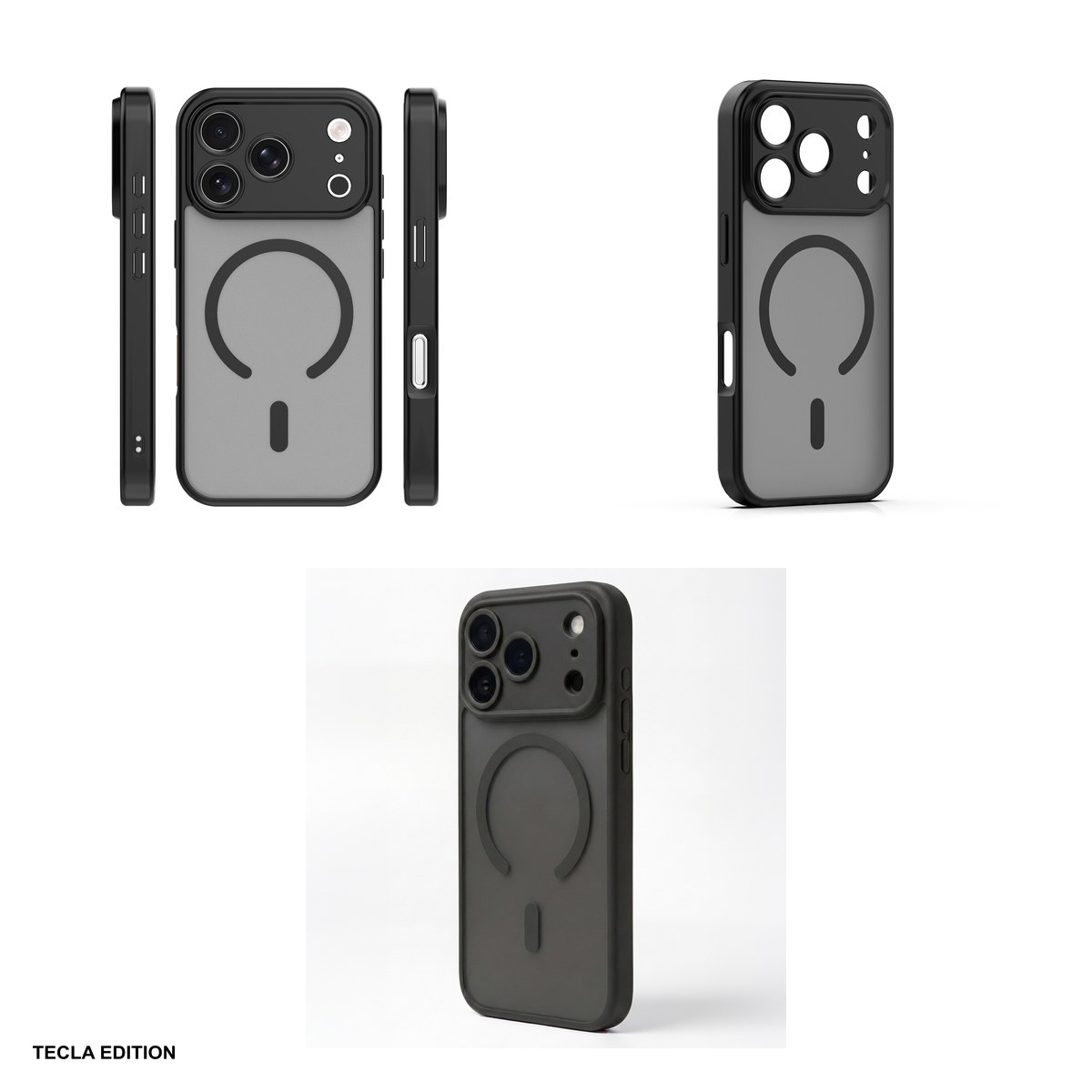 Husa Mag Matt pentru Apple iPhone 17 Pro Max, Carcasa magnetica, Negru [3]