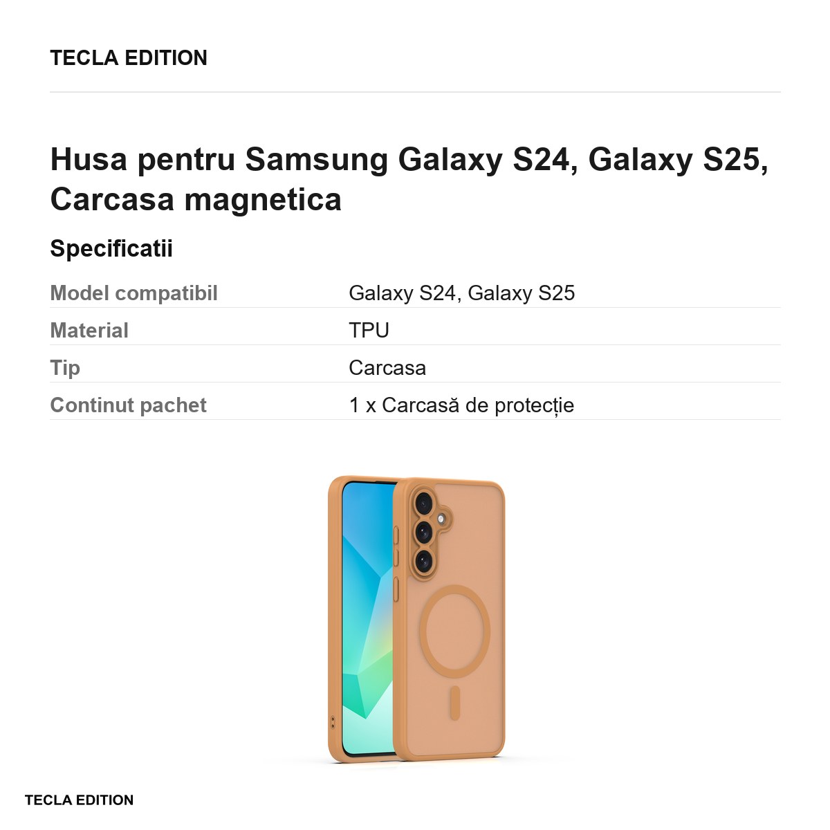 Husa Mag Matt pentru Samsung Galaxy S24, Galaxy S25, Carcasa magnetica, Maro [2]