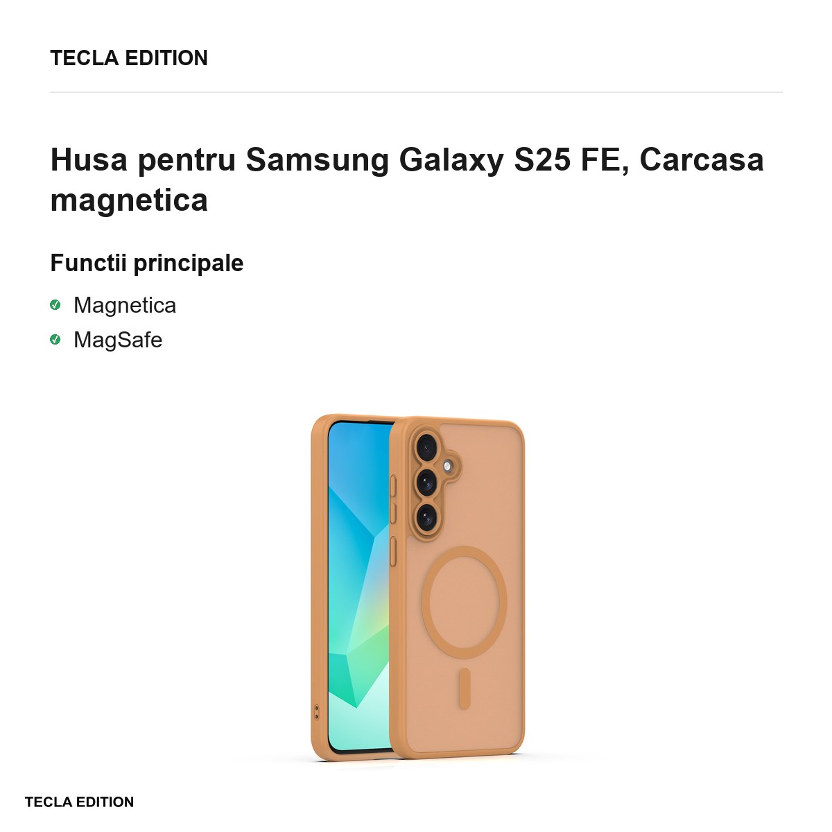 Husa Mag Matt pentru Samsung Galaxy S25 FE, Carcasa magnetica, Maro [1]