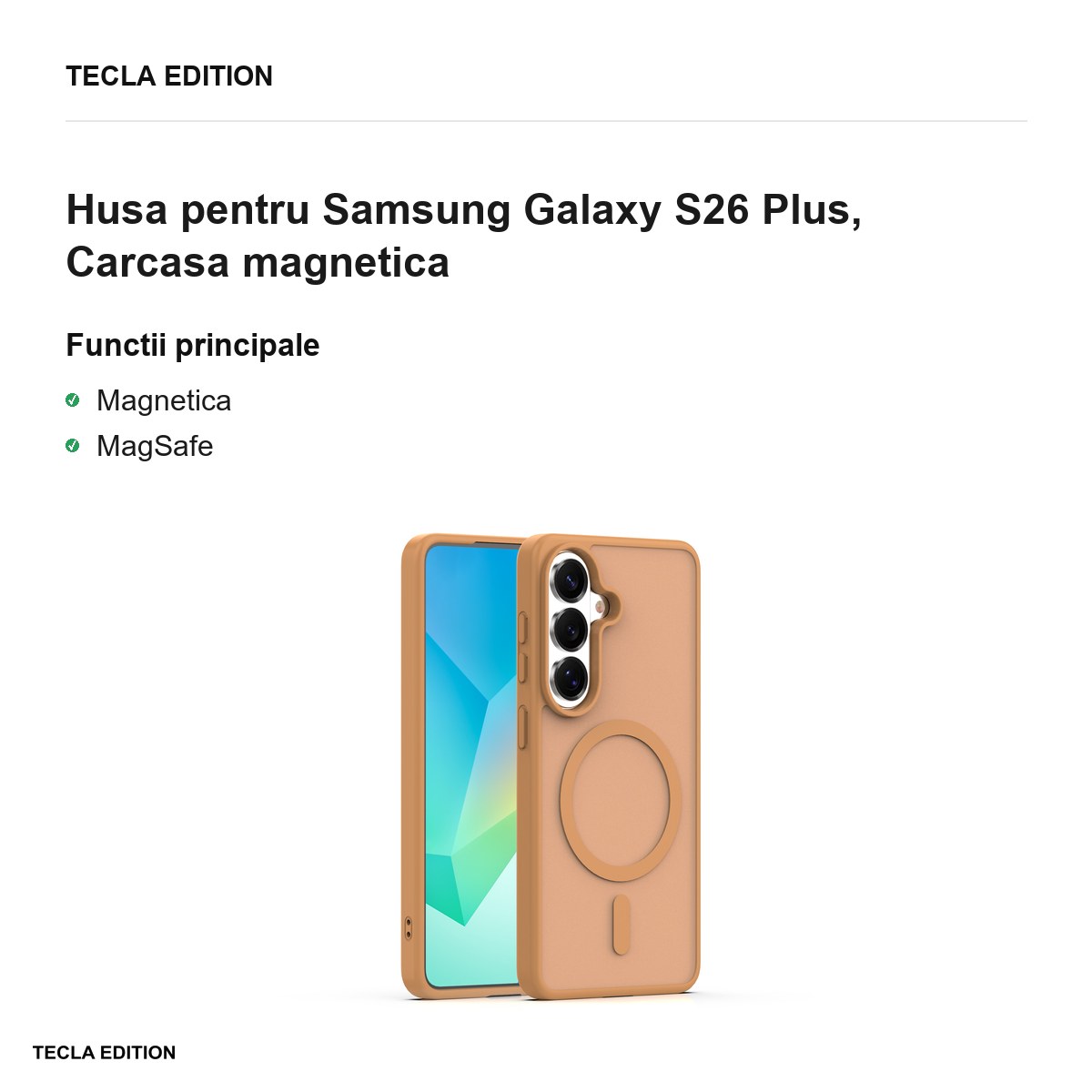 Husa Mag Matt pentru Samsung Galaxy S26 Plus, Carcasa magnetica, Maro [1]