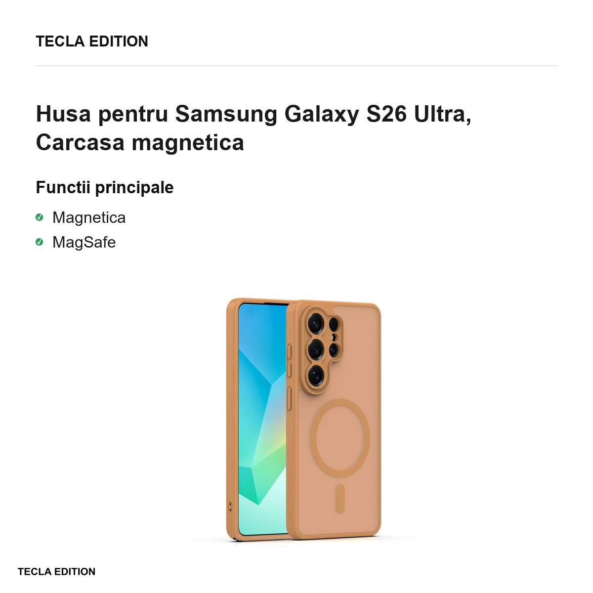 Husa Mag Matt pentru Samsung Galaxy S26 Ultra, Carcasa magnetica, Maro [1]