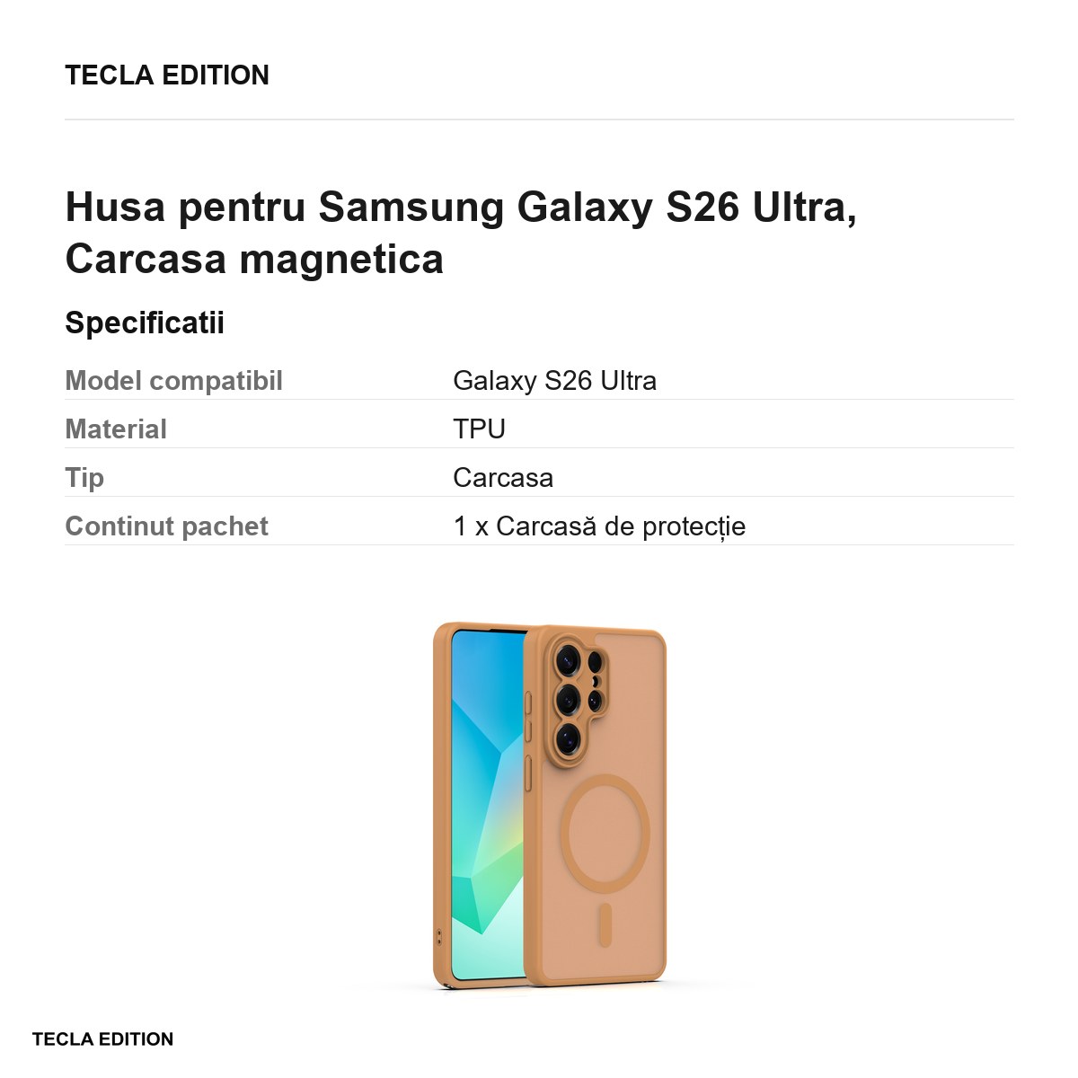 Husa Mag Matt pentru Samsung Galaxy S26 Ultra, Carcasa magnetica, Maro [2]