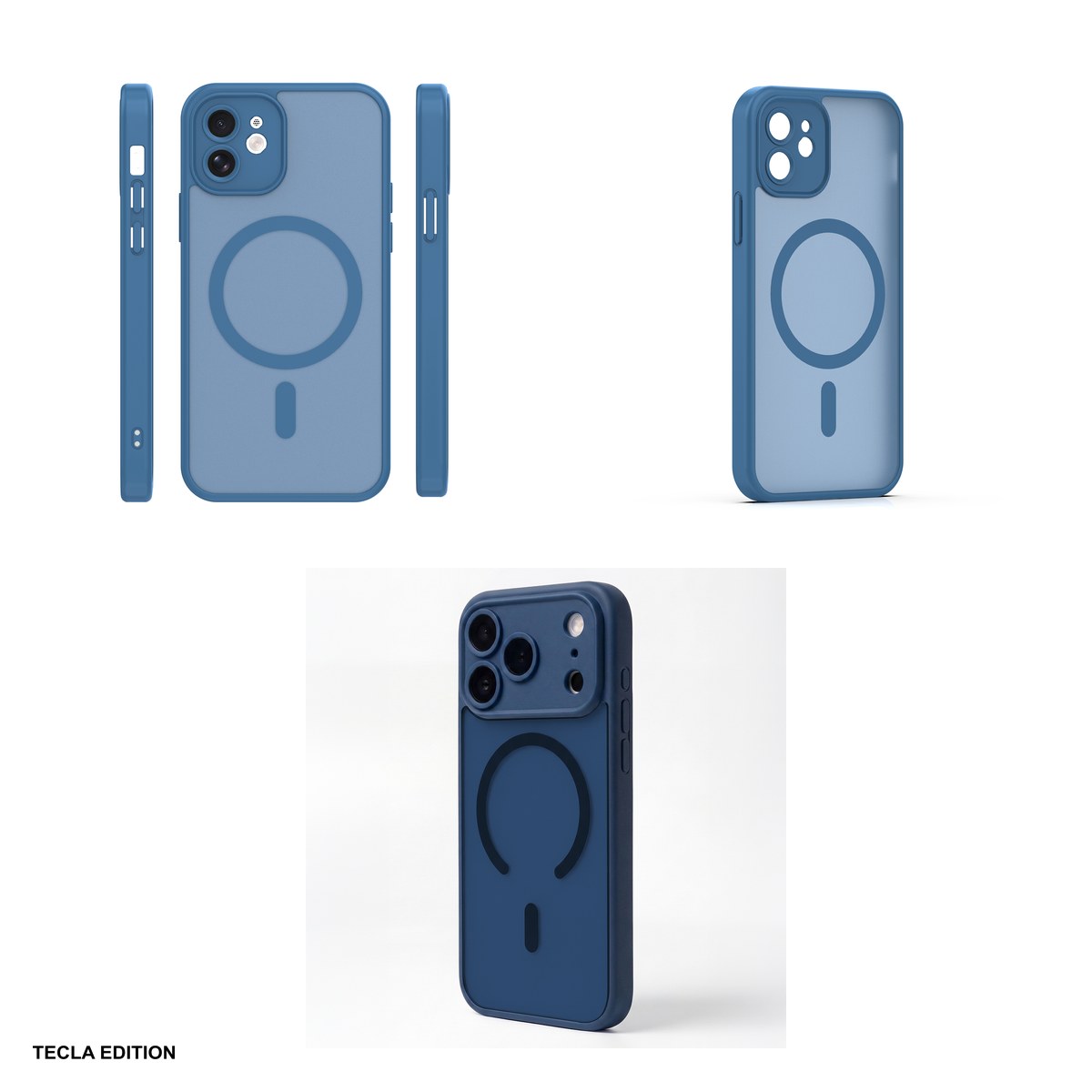 Husa Mag Matt pentru Apple iPhone 12, Carcasa magnetica, Albastru inchis [3]