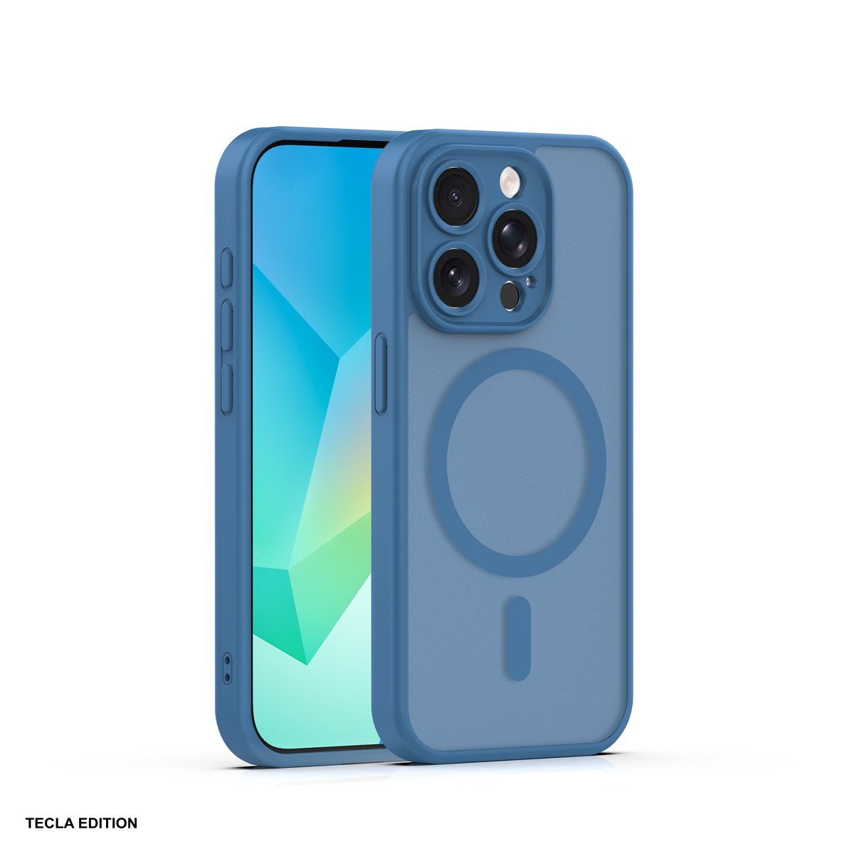 Huse si protectii smartphone - Husa Mag Matt pentru Apple iPhone 15 Pro, Carcasa magnetica, Albastru inchis