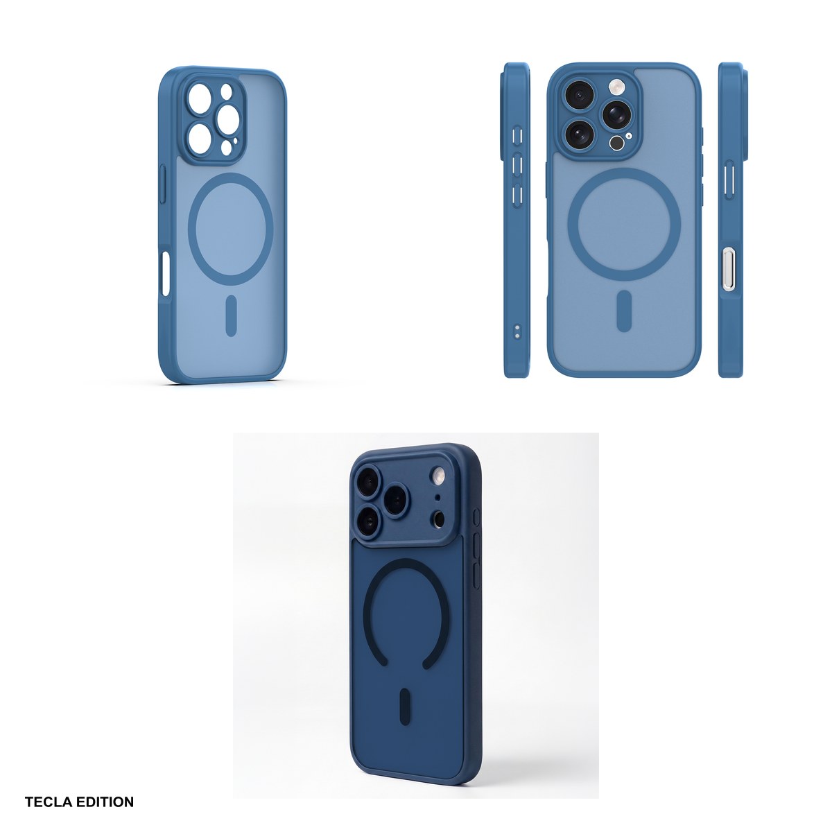 Husa Mag Matt pentru Apple iPhone 16 Pro Max, Carcasa magnetica, Albastru inchis [3]
