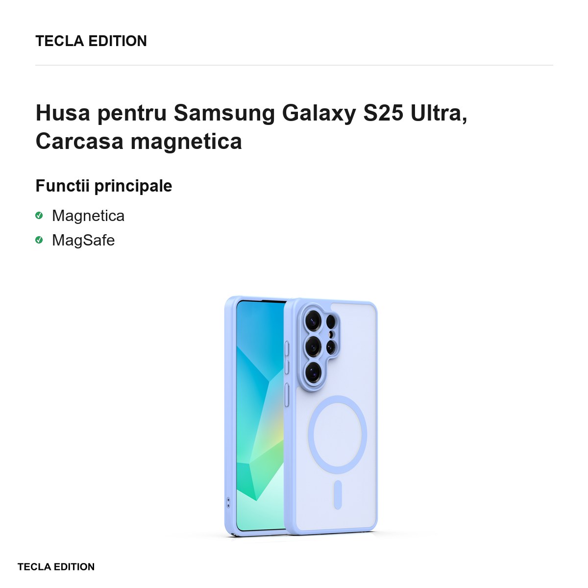 Husa Mag Matt pentru Samsung Galaxy S25 Ultra, Carcasa magnetica, Albastru deschis [1]