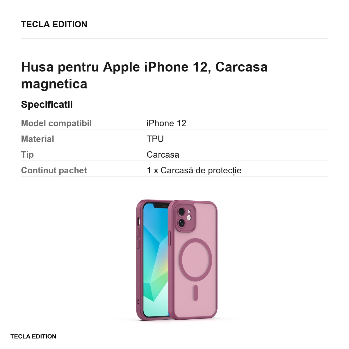 Husa Mag Matt pentru Apple iPhone 12, Carcasa magnetica [2]