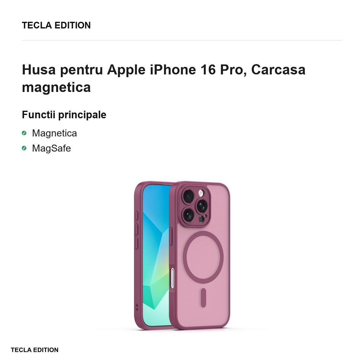 Husa Mag Matt pentru Apple iPhone 16 Pro, Carcasa magnetica [1]