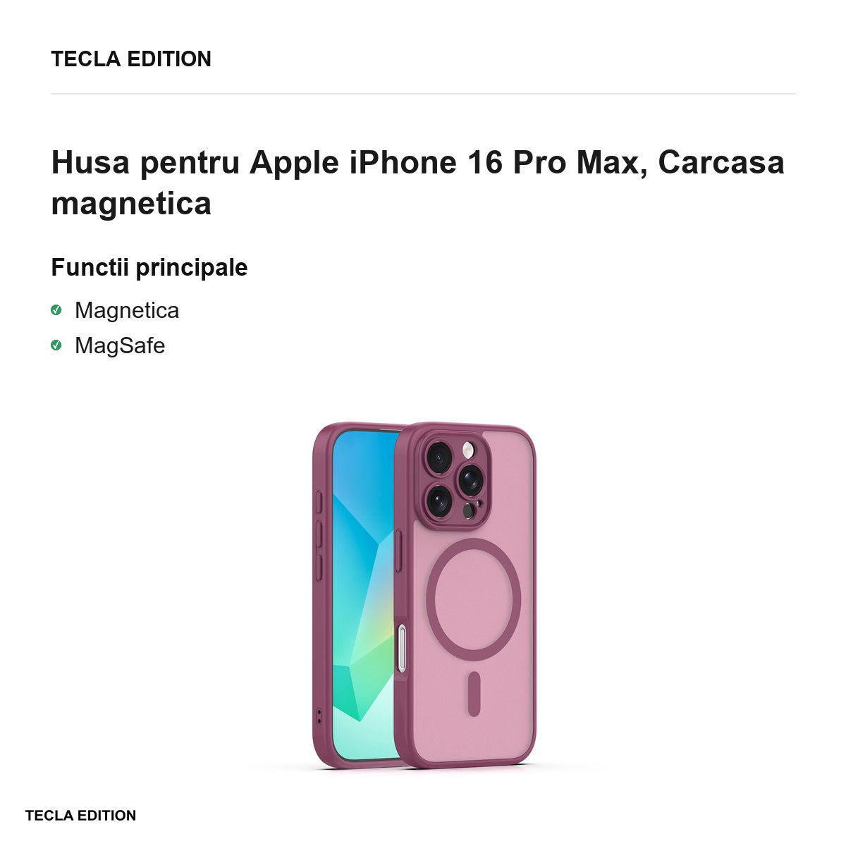 Husa Mag Matt pentru Apple iPhone 16 Pro Max, Carcasa magnetica [1]
