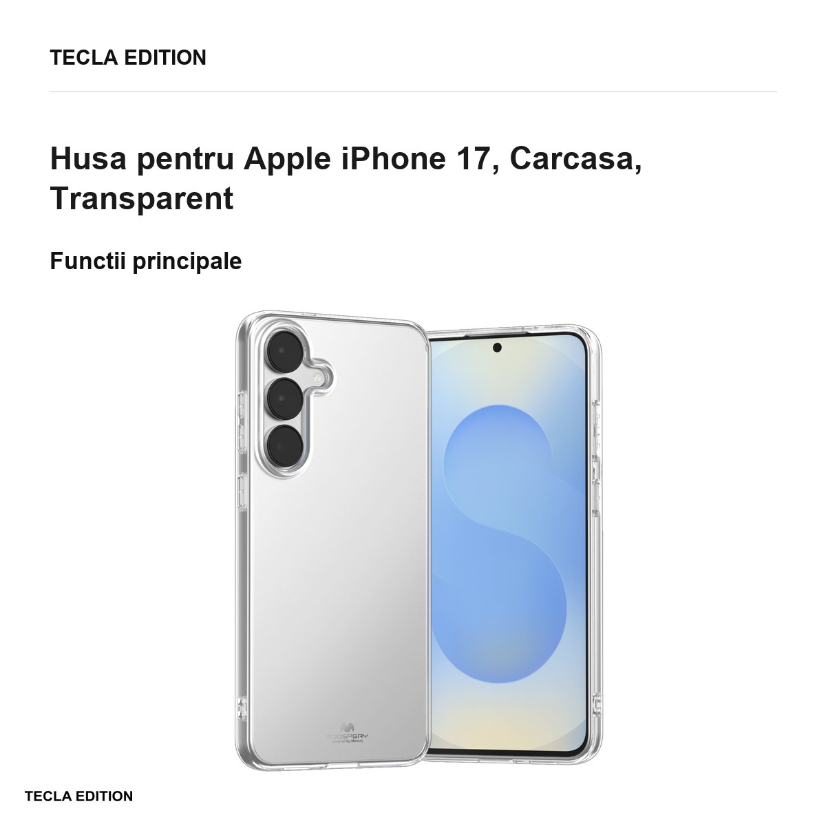 Husa Mercury Jelly pentru Apple iPhone 17, Carcasa, Transparent [1]
