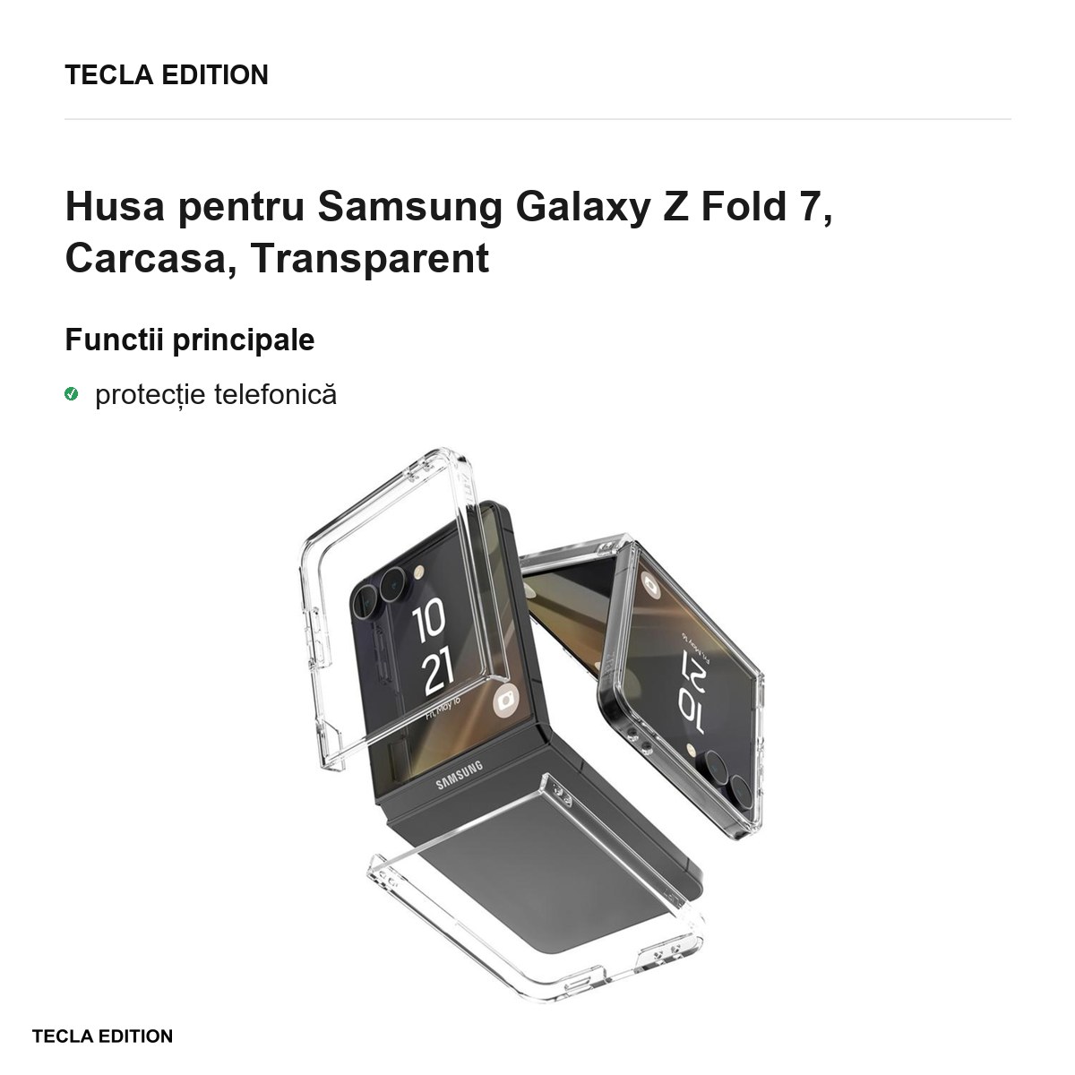 Husa Mercury Hard pentru Samsung Galaxy Z Flip 7, Carcasa, Transparent [1]