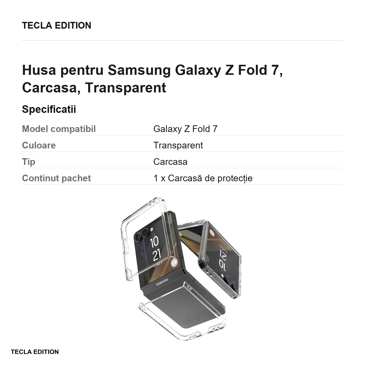Husa Mercury Hard pentru Samsung Galaxy Z Flip 7, Carcasa, Transparent [2]