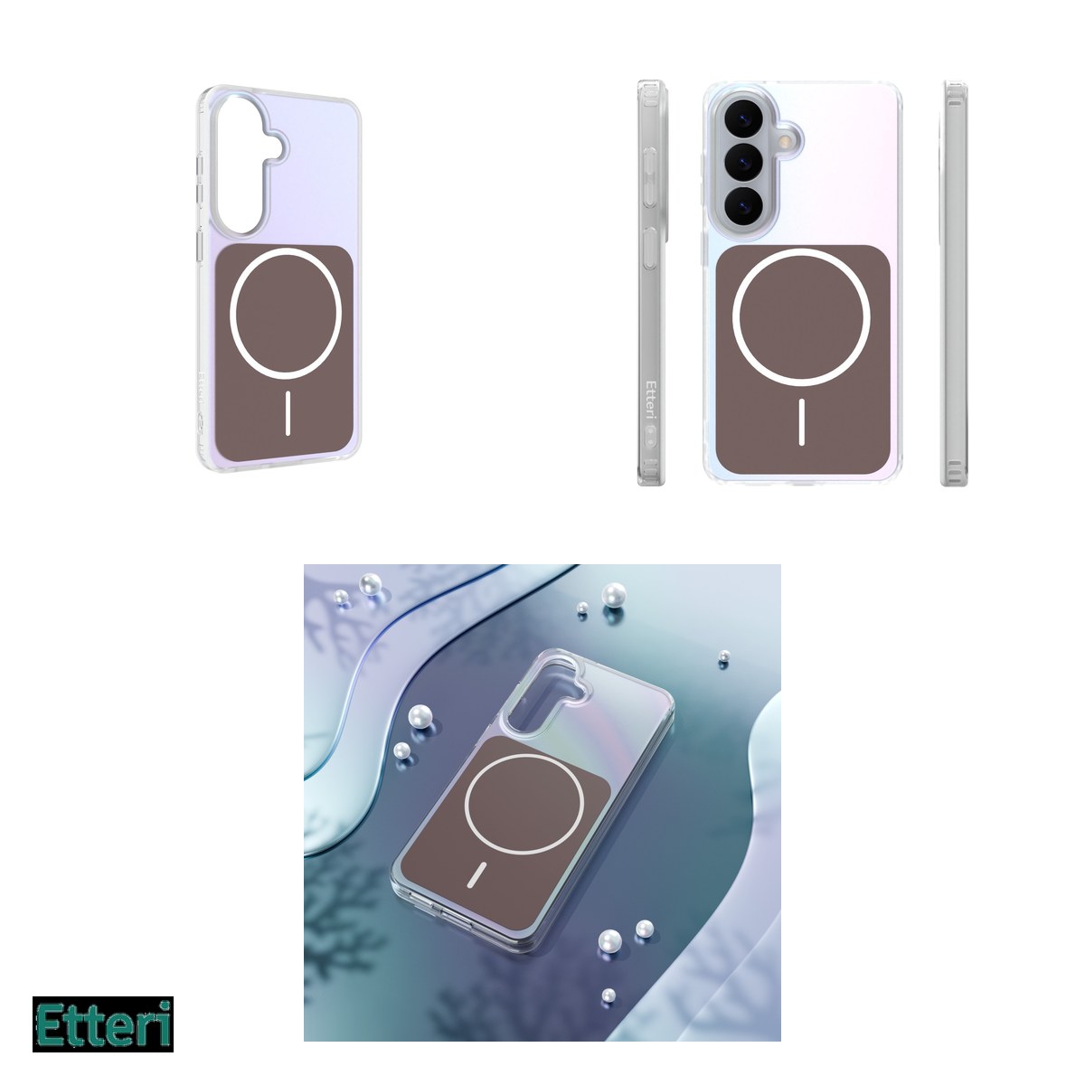 Husa Etteri Hidden Pearl pentru Samsung Galaxy S26, Carcasa magnetica, Maro [3]