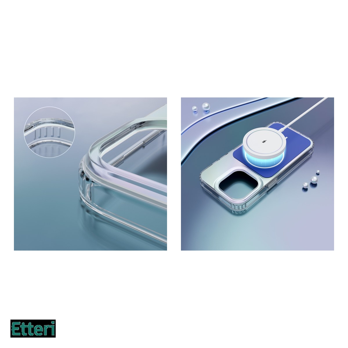 Husa Etteri Hidden Pearl pentru Apple iPhone 13, Carcasa magnetica, Albastru inchis [4]