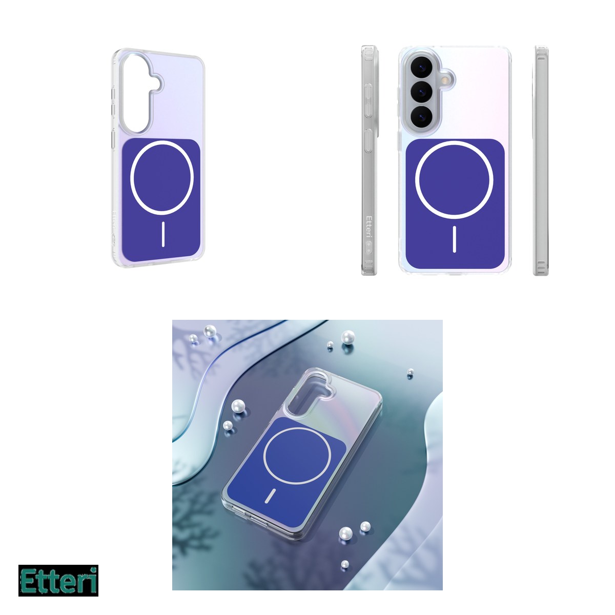 Husa Etteri Hidden Pearl pentru Samsung Galaxy S26, Carcasa magnetica, Albastru inchis [3]