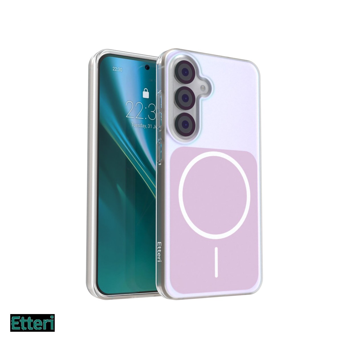 Huse si protectii smartphone - Husa Etteri Hidden Pearl pentru Samsung Galaxy S25, Carcasa magnetica, Roz