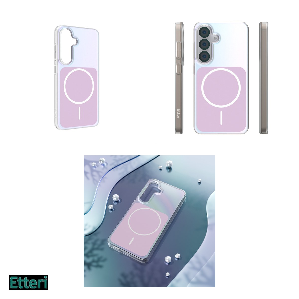 Husa Etteri Hidden Pearl pentru Samsung Galaxy S25, Carcasa magnetica, Roz [3]