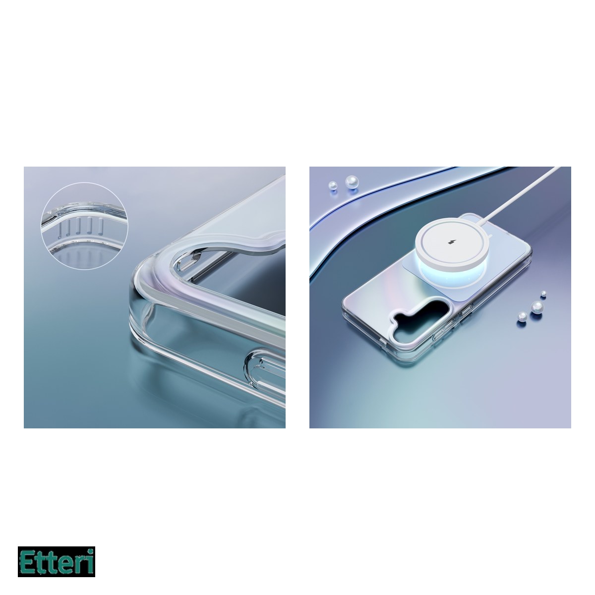 Husa Etteri Hidden Pearl pentru Samsung Galaxy S25, Carcasa magnetica, Albastru deschis [4]