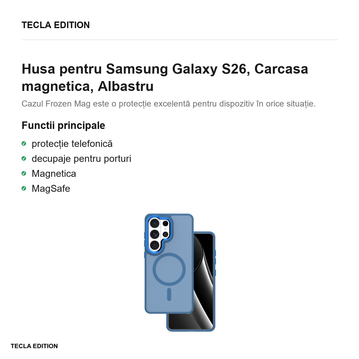 Husa Frozen Mag pentru Samsung Galaxy S26, Carcasa magnetica, Albastru [1]