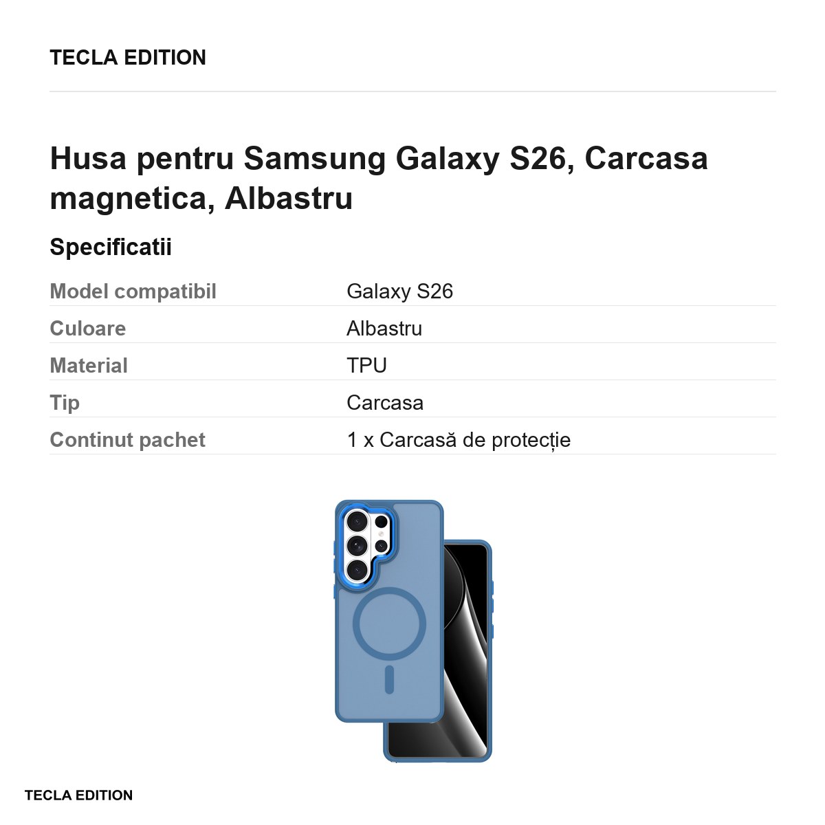 Husa Frozen Mag pentru Samsung Galaxy S26, Carcasa magnetica, Albastru [2]