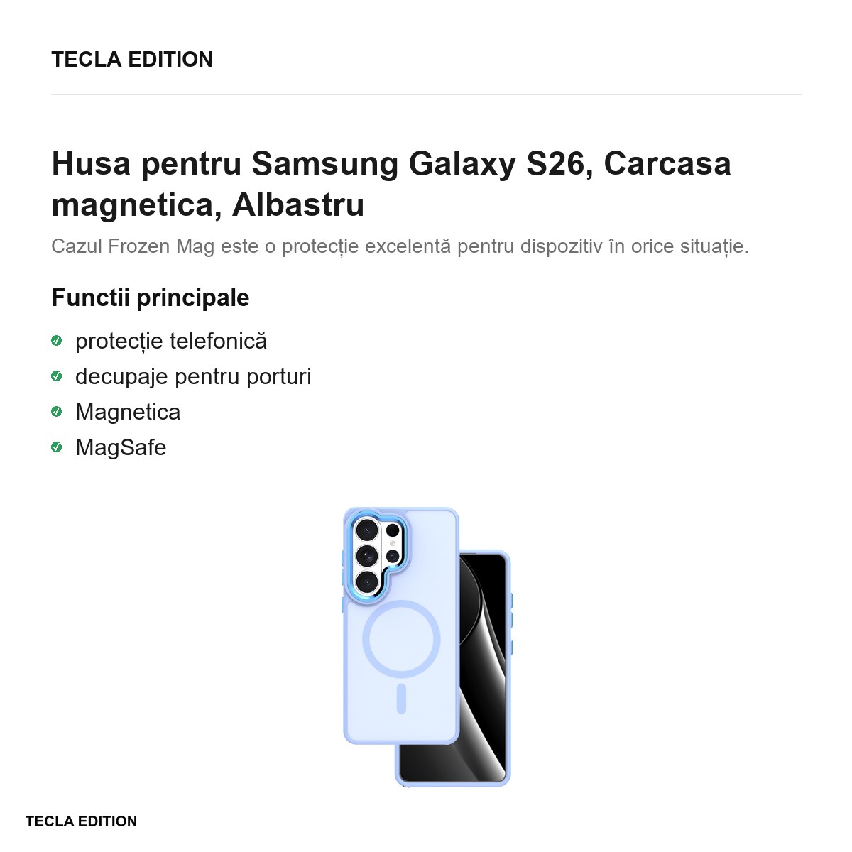 Husa Frozen Mag pentru Samsung Galaxy S26, Carcasa magnetica, Albastru [1]