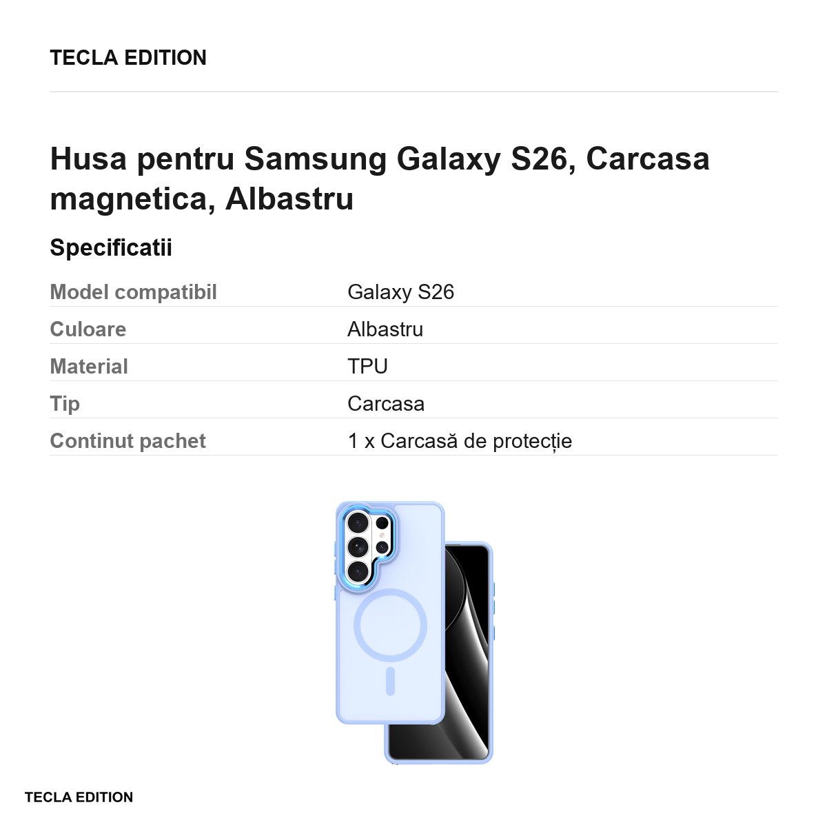 Husa Frozen Mag pentru Samsung Galaxy S26, Carcasa magnetica, Albastru [2]