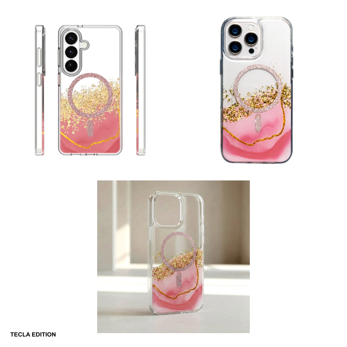 Husa Epoxy Mag pentru Samsung Galaxy S24, Galaxy S25, Carcasa magnetica, Roz [3]